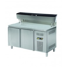 MUR-72-4DHL Counter Type - 2 Drawers Refrigerated Make Up Unit - 9 GN 1/4 Containers, High Legs