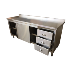KDT-190Ç- Cabinet - Sliding Door + 3 Drawers 190x60x85cm